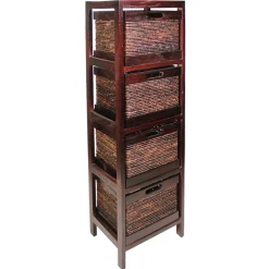 New 4-Tier Wooden Storage Stand Clearance Cabinets & Chests