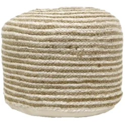 Hot Tracey Boyd Striped Jute Pouf Bargain Sale Ottomans & Poufs