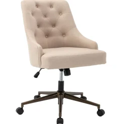Online Tufted Cream Adjustable Office Chair Promotion Office