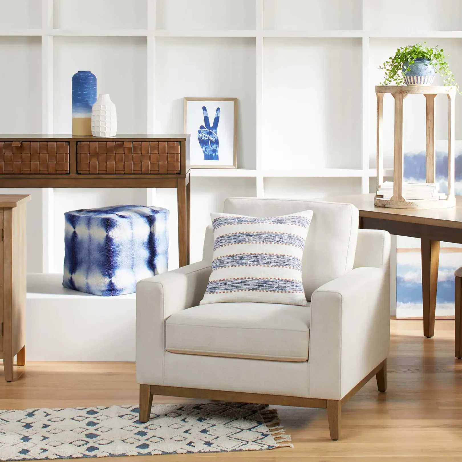 New Ty Pennington Knox Upholstered Wooden Accent Chair Discount Accent Chairs
