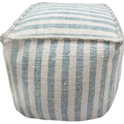 Discount Ty Pennington Lex Blue Striped Square Pouf, 16 Less Expensive Ottomans & Poufs