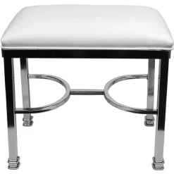 Discount Vanity Bench Chanel Chrome White Gift Selection Stools & Benches