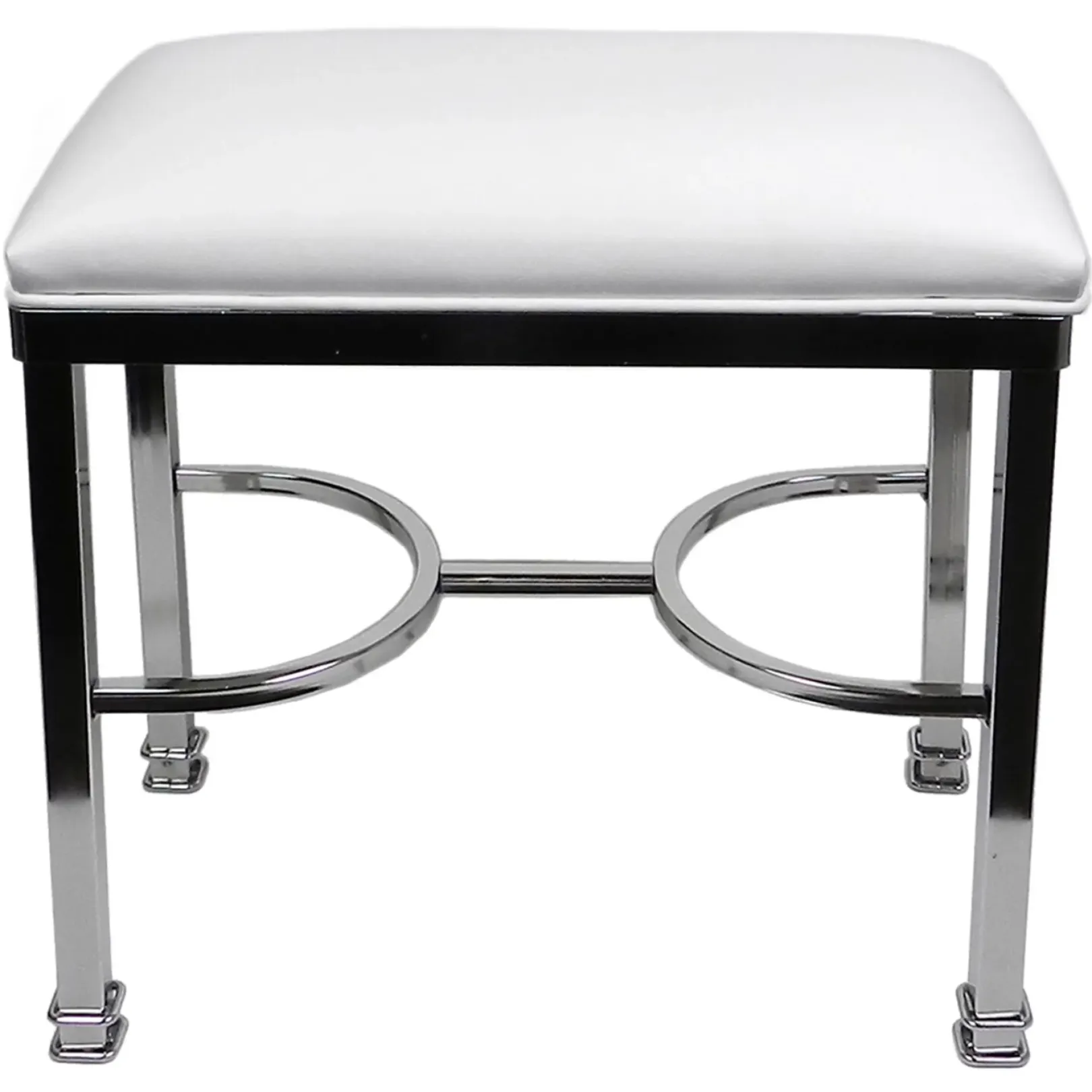 Discount Vanity Bench Chanel Chrome White Gift Selection Stools & Benches