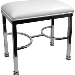 Discount Vanity Bench Chanel Chrome White Gift Selection Stools & Benches
