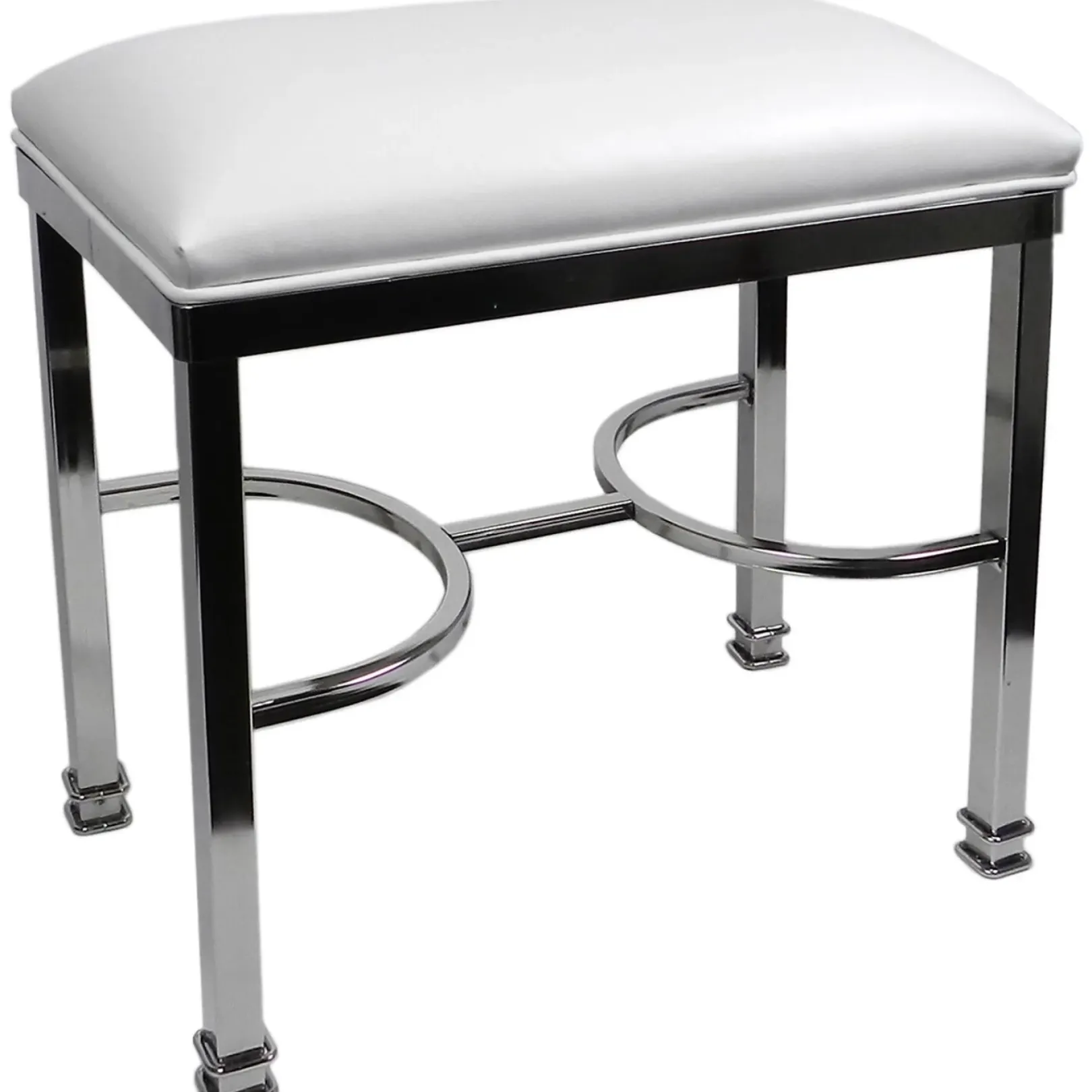 Discount Vanity Bench Chanel Chrome White Gift Selection Stools & Benches