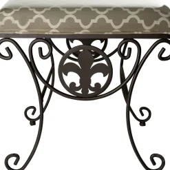 Discount Vanity Fleur De Lis Black Rec Low Price Stools & Benches