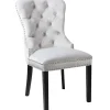 Best Velvet Grey Tufted Ring Back Dining Chair Discount Online Dining Chairs & Benches