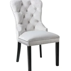 Best Velvet Grey Tufted Ring Back Dining Chair Discount Online Dining Chairs & Benches
