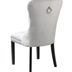 Best Velvet Grey Tufted Ring Back Dining Chair Discount Online Dining Chairs & Benches