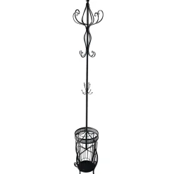 Outlet Victorian Style Metal Coat Rack With Black Finish, 73 Flash Sale Baker'S Racks & Bar Carts
