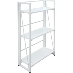 Vienna 3-Tier White Folding Bookshelf Outlet Office