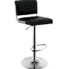 Clearance Warren Black Faux Leather Adjustable Barstool Premium Dining Chairs & Benches
