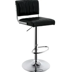 Clearance Warren Black Faux Leather Adjustable Barstool Premium Dining Chairs & Benches
