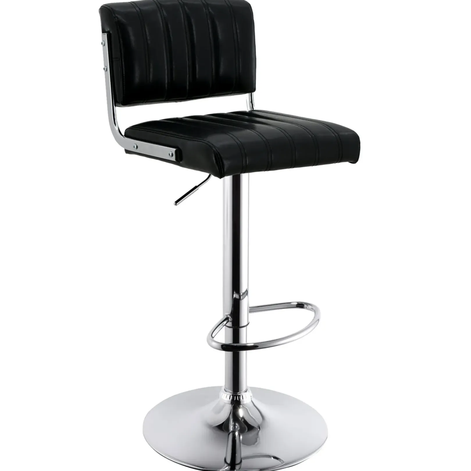 Clearance Warren Black Faux Leather Adjustable Barstool Premium Dining Chairs & Benches