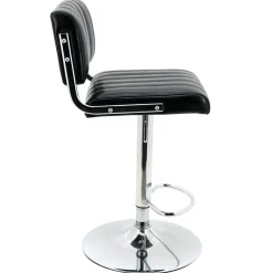 Clearance Warren Black Faux Leather Adjustable Barstool Premium Dining Chairs & Benches
