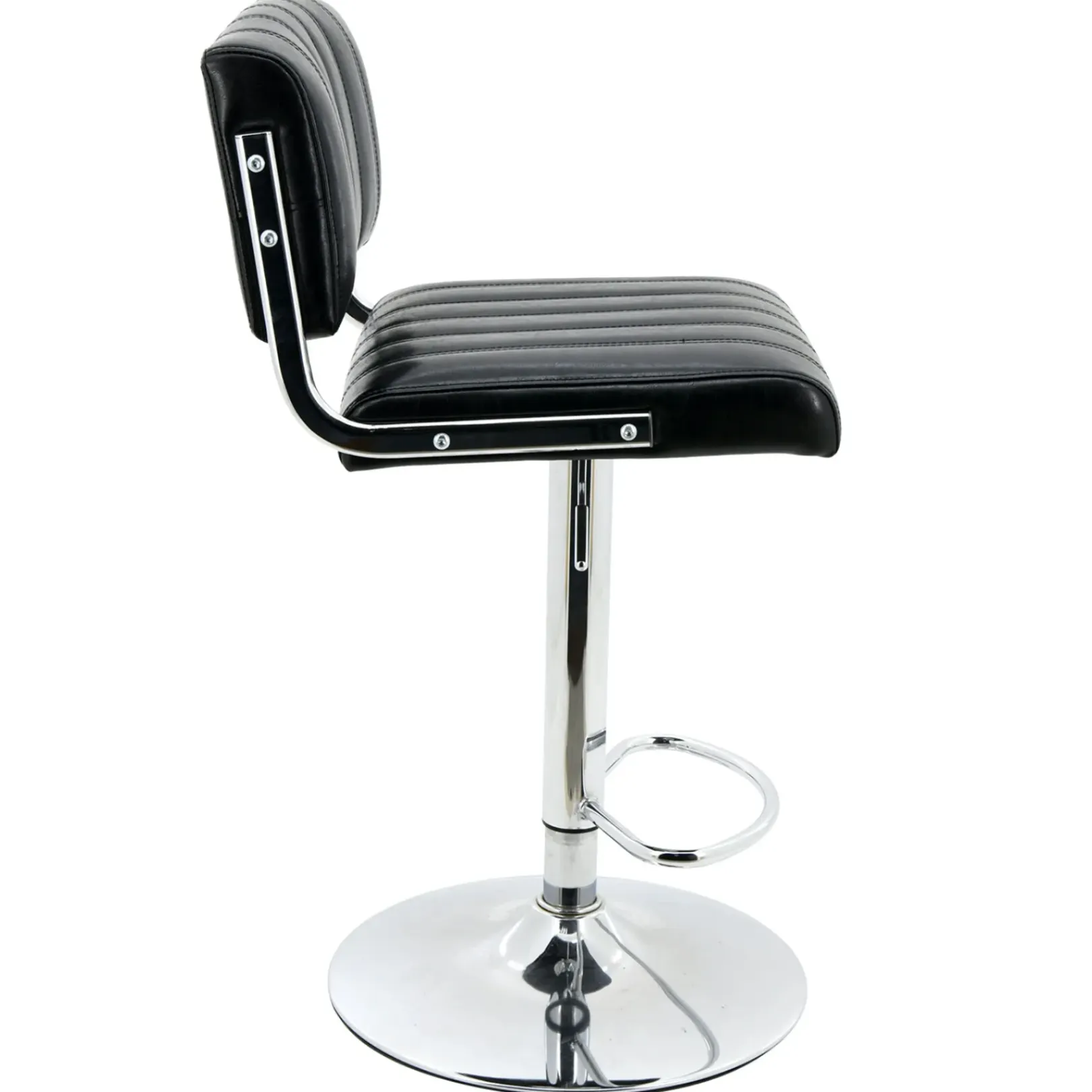 Clearance Warren Black Faux Leather Adjustable Barstool Premium Dining Chairs & Benches