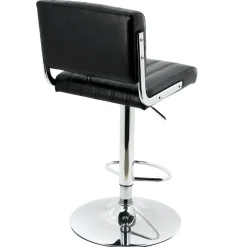 Clearance Warren Black Faux Leather Adjustable Barstool Premium Dining Chairs & Benches