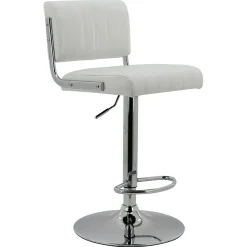 Online Warren White Faux Leather Adjustable Barstool Less Expensive Dining Chairs & Benches