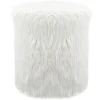 Best White Faux Fur Round Ottoman Fashion Ottomans & Poufs