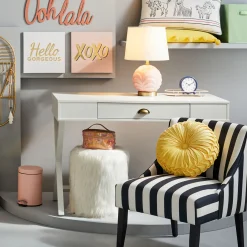 Best White Faux Fur Round Ottoman Fashion Ottomans & Poufs
