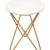 Hot White Marble-Top Side Table With Gold Metal Hairpin Legs Online Discount Accent Tables
