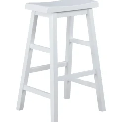 Discount White Saddle Backless Barstool, 29 Good Quality Barstools