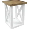 Sale White Wooden X-Side Accent Table Cheaper Accent Tables