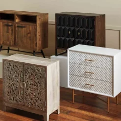 Online White/Gold 3-Drawer Cabinet Discount Cabinets & Chests
