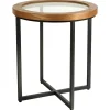Wood Edge Glass Top Accent Table Good Quality Accent Tables