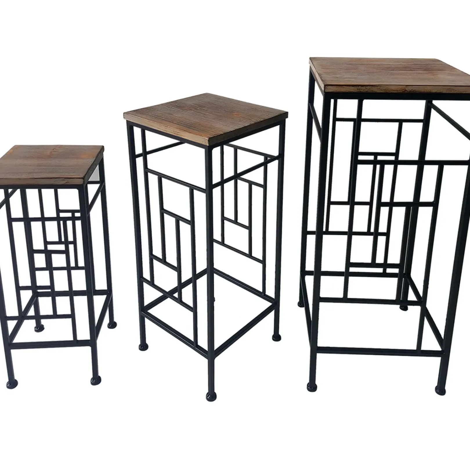 Clearance Wood Top Plant Stand With Metal Frame, Small Exquisite Gifts Plant Stands