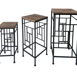 Discount Wood Top Plant Stand With Metal Frame, Medium Fashion Plant Stands