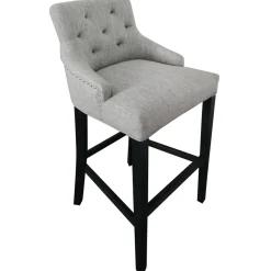 York Grey Upholstered Tufted Barstool Bargain Sale Barstools