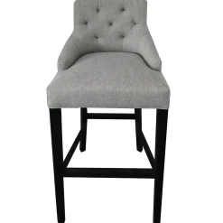 York Grey Upholstered Tufted Barstool Bargain Sale Barstools