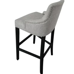 York Grey Upholstered Tufted Barstool Bargain Sale Barstools