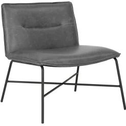 Sale Zoey Black Faux Leather Armless Accent Chair Low Price Accent Chairs