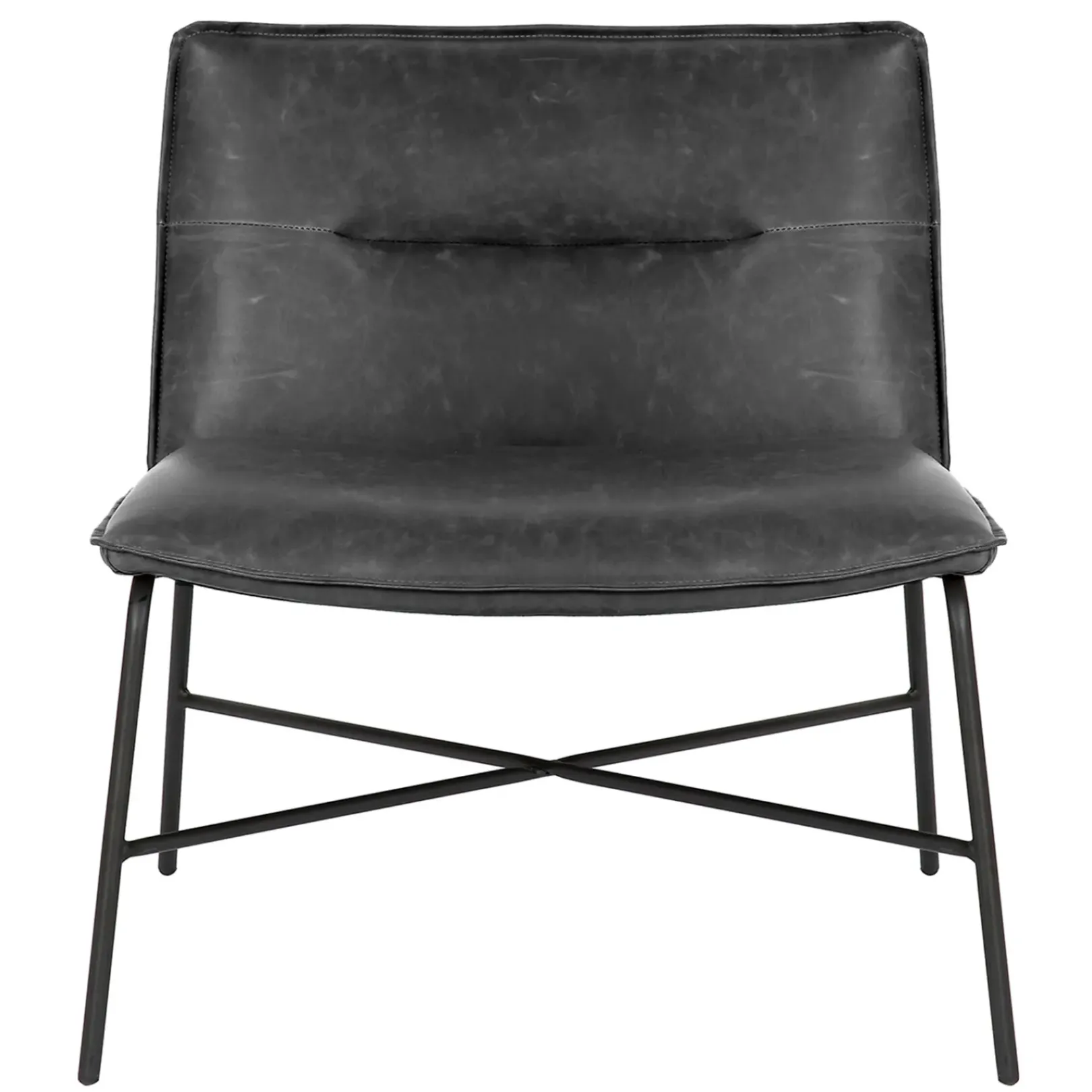 Sale Zoey Black Faux Leather Armless Accent Chair Low Price Accent Chairs