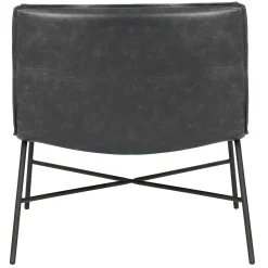 Sale Zoey Black Faux Leather Armless Accent Chair Low Price Accent Chairs