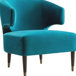 Best Aura Green Velvet Wrap Around Arm Chair With Brass Capped Legs Fashion Accent Chairs