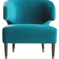 Best Aura Green Velvet Wrap Around Arm Chair With Brass Capped Legs Fashion Accent Chairs