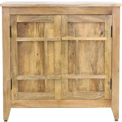 2-Door Natural Mango Wood Cabinet Premium Cabinets & Chests