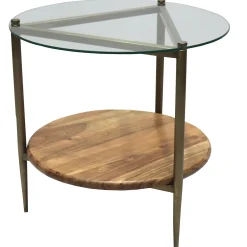 Best Glass Top Wood Shelf Side Table Opening Sales Accent Tables