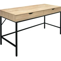 New Honeybloom Burnaby 2-Drawer Wood & Metal Desk Good Quality Office