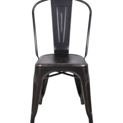 Best Honeybloom Idris Black Metal Dining Chair Good Quality Dining Chairs & Benches