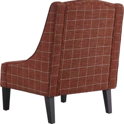 Best Honeybloom Kayson Paprika Plaid Accent Chair Low Price Accent Chairs