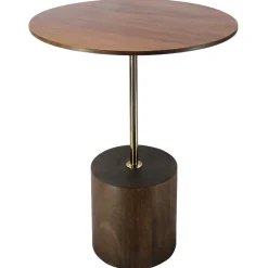 23In Wood W Gold Drink Table Discount Accent Tables