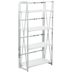 Clearance Laila Ali Astrid Chrome Bookshelf Promotion Office
