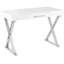 Discount Laila Ali Astrid Chrome Desk Bargain Sale Office