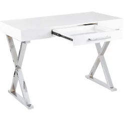 Discount Laila Ali Astrid Chrome Desk Bargain Sale Office