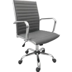 Outlet Maxwell Adjustable Faux Leather Office Chair, Grey Bargain Sale Office