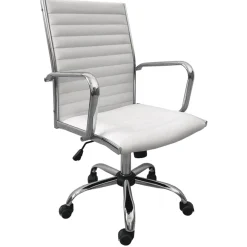 Clearance Maxwell Adjustable Faux Leather Office Chair, White Low Price Office